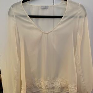 Tobi White Sheer Long Sleeve